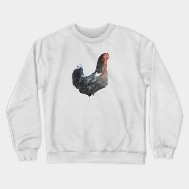 Watercolor Hen Crewneck Sweatshirt by Khasis